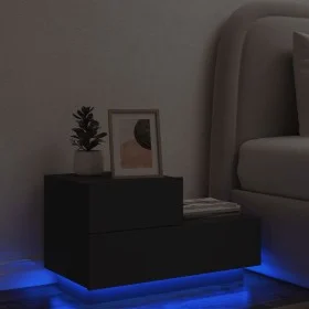 Nightstand with LED lights black 70x36x40.5 cm by , Nightstands - Ref: Foro24-836778, Price: 72,12 €, Discount: %