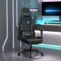 Gaming chair with massage and footrest in black gray synthetic leather by , Gaming chairs - Ref: Foro24-345461, Price: 132,93...