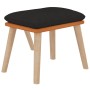 Sillón de relax con taburete tela y cuero sintético negro de , Sillones - Ref: Foro24-3097766, Precio: 139,77 €, Descuento: %