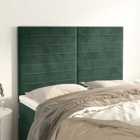 Cabeceros 4 unidades terciopelo verde oscuro 72x5x78/88 cm de , Cabeceros y pies de cama - Ref: Foro24-3116523, Precio: 99,49...