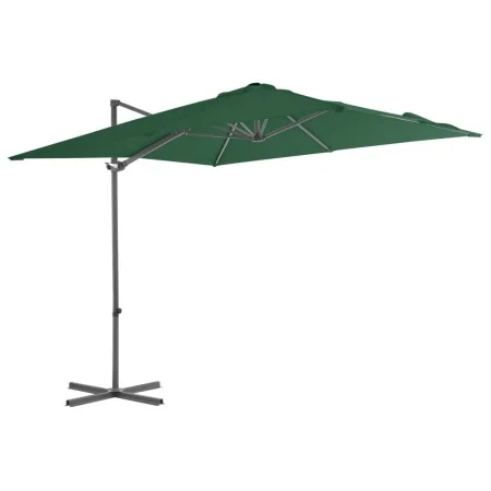 Sombrilla voladiza con poste de acero verde 250x250 cm de vidaXL, Sombrillas - Ref: Foro24-44625, Precio: 95,37 €, Descuento: %