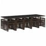 Set comedor de jardín y cojines 15 pzas ratán sintético marrón en Conjuntos de jardín | Comprar online en Foru.es
