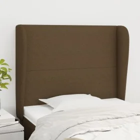 Cabecero con orejas de tela marrón oscuro 93x23x118/128 cm de , Cabeceros y pies de cama - Ref: Foro24-3117661, Precio: 70,02...