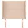Cabecero con orejas cuero sintético capuchino 83x23x118/128 cm de , Cabeceros y pies de cama - Ref: Foro24-3117753, Precio: 6...