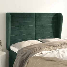 Headboard with dark green velvet ears 147x23x118/128cm by , Headboards and footboards - Ref: Foro24-3118147, Price: 123,66 €,...