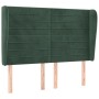 Cabecero con orejas de terciopelo verde oscuro 147x23x118/128cm de , Cabeceros y pies de cama - Ref: Foro24-3118147, Precio: ...