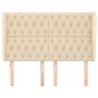 Cabecero con orejas de tela color crema 147x23x118/128 cm de , Cabeceros y pies de cama - Ref: Foro24-3118295, Precio: 160,54...