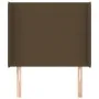 Headboard with dark brown fabric ears 93x16x118/128 cm by , Headboards and footboards - Ref: Foro24-3119285, Price: 65,24 €, ...