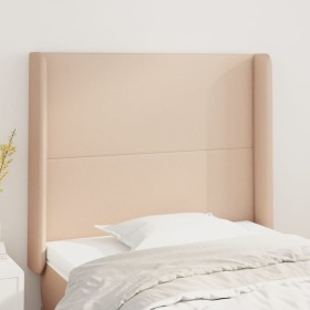 Cabecero con orejas cuero sintético capuchino 83x16x118/128 cm de , Cabeceros y pies de cama - Ref: Foro24-3119377, Precio: 6...