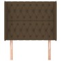 Cabecero con orejas de tela marrón oscuro 93x16x118/128 cm de , Cabeceros y pies de cama - Ref: Foro24-3119901, Precio: 87,63...