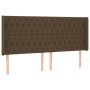 Cabecero con orejas de tela marrón oscuro 203x16x118/128 cm de , Cabeceros y pies de cama - Ref: Foro24-3119941, Precio: 185,...