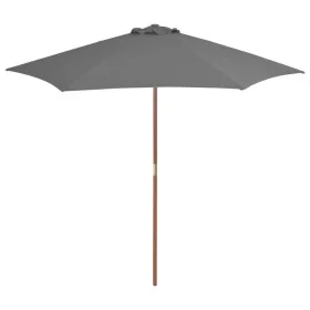 Sombrilla de jardín con palo de madera 270 cm antracita de vidaXL, Sombrillas - Ref: Foro24-44515, Precio: 59,17 €, Descuento: %