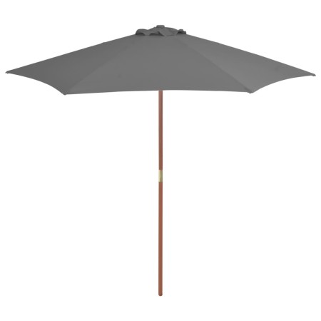 Sombrilla de jardín con palo de madera 270 cm antracita de vidaXL, Sombrillas - Ref: Foro24-44515, Precio: 60,22 €, Descuento: %