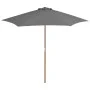 Sombrilla de jardín con palo de madera 270 cm antracita de vidaXL, Sombrillas - Ref: Foro24-44515, Precio: 59,17 €, Descuento: %