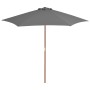 Sombrilla de jardín con palo de madera 270 cm antracita de vidaXL, Sombrillas - Ref: Foro24-44515, Precio: 60,22 €, Descuento: %