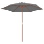 Sombrilla de jardín con palo de madera 270 cm antracita de vidaXL, Sombrillas - Ref: Foro24-44515, Precio: 60,22 €, Descuento: %