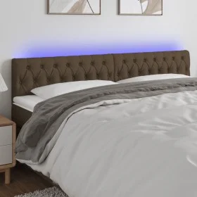 Kopfteil aus dunkelbraunem Stoff mit LED 180x7x78/88 cm von , Kopf- und Fußteile - Ref: Foro24-3121965, Preis: 84,36 €, Rabat...