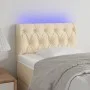 Cream fabric headboard with LED 80x7x78/88 cm by , Headboards and footboards - Ref: Foro24-3121927, Price: 57,21 €, Discount: %