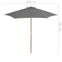 Sombrilla de jardín con palo de madera 270 cm antracita de vidaXL, Sombrillas - Ref: Foro24-44515, Precio: 59,17 €, Descuento: %