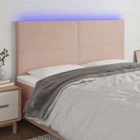 Cabecero luces LED cuero sintético capuchino 200x5x118/128cm de , Cabeceros y pies de cama - Ref: Foro24-3122257, Precio: 115...