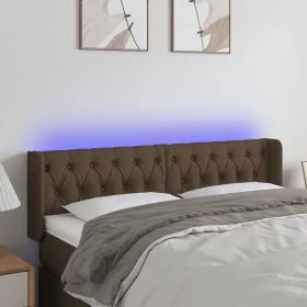 Dark brown fabric headboard with LED 163x16x78/88 cm by , Headboards and footboards - Ref: Foro24-3123581, Price: 94,60 €, Di...