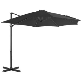 Sombrilla voladiza con poste de aluminio gris antracita 300 cm de vidaXL, Sombrillas - Ref: Foro24-44622, Precio: 126,81 €, D...