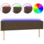 Cabecero con LED de tela marrón oscuro 203x16x78/88 cm de , Cabeceros y pies de cama - Ref: Foro24-3123597, Precio: 108,26 €,...