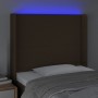 Cabecero con LED de tela marrón oscuro 103x16x118/128 cm de , Cabeceros y pies de cama - Ref: Foro24-3123761, Precio: 77,11 €...