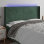 Cabecero con LED de terciopelo verde oscuro 163x16x118/128 cm de , Cabeceros y pies de cama - Ref: Foro24-3123825, Precio: 13...