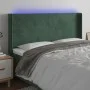 Dunkelgrünes Samtkopfteil mit LED 163x16x118/128 cm von , Kopf- und Fußteile - Ref: Foro24-3123825, Preis: 133,50 €, Rabatt: %