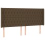 Cabecero con LED de tela marrón oscuro 203x16x118/128 cm de , Cabeceros y pies de cama - Ref: Foro24-3124409, Precio: 192,33 ...
