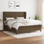 Cama box spring con colchón tela marrón oscuro 160x200 cm de , Camas y somieres - Ref: Foro24-3128056, Precio: 567,62 €, Desc...