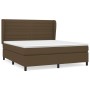 Cama box spring con colchón tela marrón oscuro 160x200 cm de , Camas y somieres - Ref: Foro24-3128056, Precio: 567,62 €, Desc...