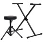 Set de soporte para teclado y taburete negro de vidaXL, Banquetas y taburetes - Ref: Foro24-70095, Precio: 58,25 €, Descuento: %