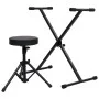Set de soporte para teclado y taburete negro de vidaXL, Banquetas y taburetes - Ref: Foro24-70095, Precio: 57,49 €, Descuento: %