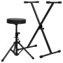 Set de soporte para teclado y taburete negro de vidaXL, Banquetas y taburetes - Ref: Foro24-70095, Precio: 57,49 €, Descuento: %