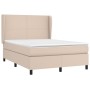 Cama box spring con colchón cuero sintético capuchino 140x200cm de , Camas y somieres - Ref: Foro24-3128918, Precio: 503,87 €...