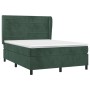 Cama box spring con colchón terciopelo verde oscuro 140x190 cm de , Camas y somieres - Ref: Foro24-3129270, Precio: 535,90 €,...