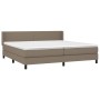 Cama box spring con colchón tela gris taupe 200x200 cm de , Camas y somieres - Ref: Foro24-3129581, Precio: 640,10 €, Descuen...