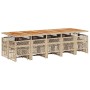 Set comedor de jardín con cojines 15 pzas ratán sintético beige en Conjuntos de jardín | Comprar online en Foru.es