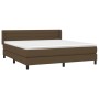 Cama box spring con colchón tela marrón oscuro 160x200 cm de , Camas y somieres - Ref: Foro24-3129804, Precio: 506,19 €, Desc...
