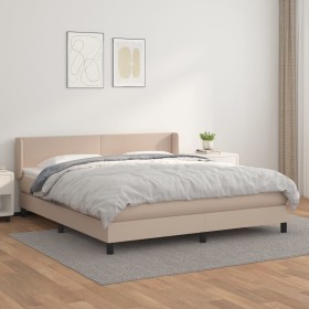 Cama box spring con colchón cuero sintético capuchino 180x200cm de , Camas y somieres - Ref: Foro24-3130678, Precio: 545,01 €...