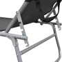 Tumbona plegable con toldo de acero gris de vidaXL, Tumbonas - Ref: Foro24-44291, Precio: 58,20 €, Descuento: %
