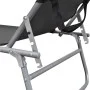 Tumbona plegable con toldo de acero gris de vidaXL, Tumbonas - Ref: Foro24-44291, Precio: 60,73 €, Descuento: %