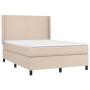 Cama box spring con colchón cuero sintético capuchino 140x200cm de , Camas y somieres - Ref: Foro24-3132386, Precio: 497,70 €...