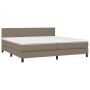 Cama box spring con colchón LED tela gris taupe 200x200 cm de , Camas y somieres - Ref: Foro24-3133025, Precio: 637,83 €, Des...