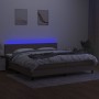 Cama box spring con colchón LED tela gris taupe 200x200 cm de , Camas y somieres - Ref: Foro24-3133025, Precio: 637,83 €, Des...