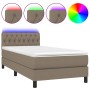 Cama box spring colchón y luces LED tela gris taupe 100x200 cm de , Camas y somieres - Ref: Foro24-3133377, Precio: 344,37 €,...