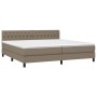 Cama box spring colchón y luces LED tela gris taupe 200x200 cm de , Camas y somieres - Ref: Foro24-3133425, Precio: 657,26 €,...