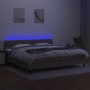 Cama box spring colchón y luces LED tela gris taupe 200x200 cm de , Camas y somieres - Ref: Foro24-3133425, Precio: 657,26 €,...
